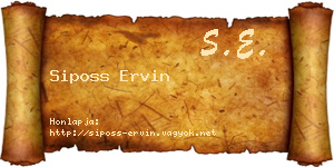 Siposs Ervin névjegykártya
