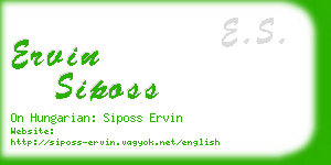ervin siposs business card
